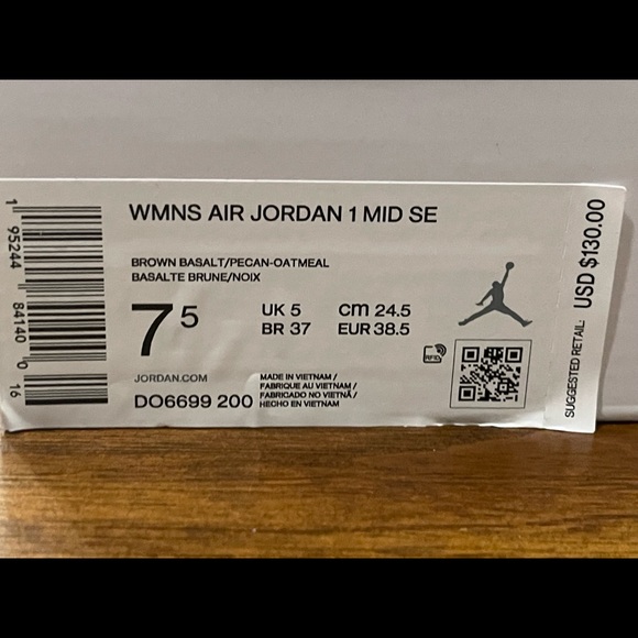 ❌SOLD❌ Jordan 1 Mid SE Brown Basalt Oatmeal sz: US 7.5 W/ 6.5 M - Picture 6 of 12